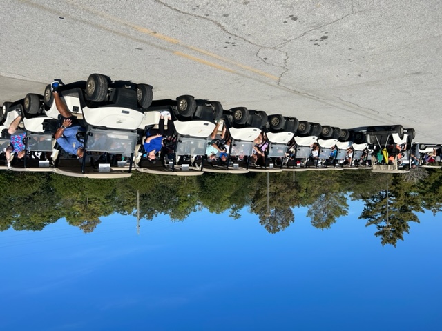 golf carts ready to head out